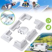 Montagebeugels Voor Zonnepanelen - Abs Hoekbeugel Set - 7 Stuks - Boren Niet Nodig - Veel Gebruikt Op Daken Van Campers Caravan Voertuigen Schuurtjes Garages En Bootdekken - Wit