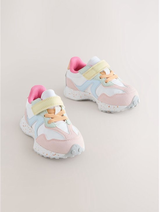 Next - Meisjes - Sneakers met klittenbandsluiting en elastische veters - Wit