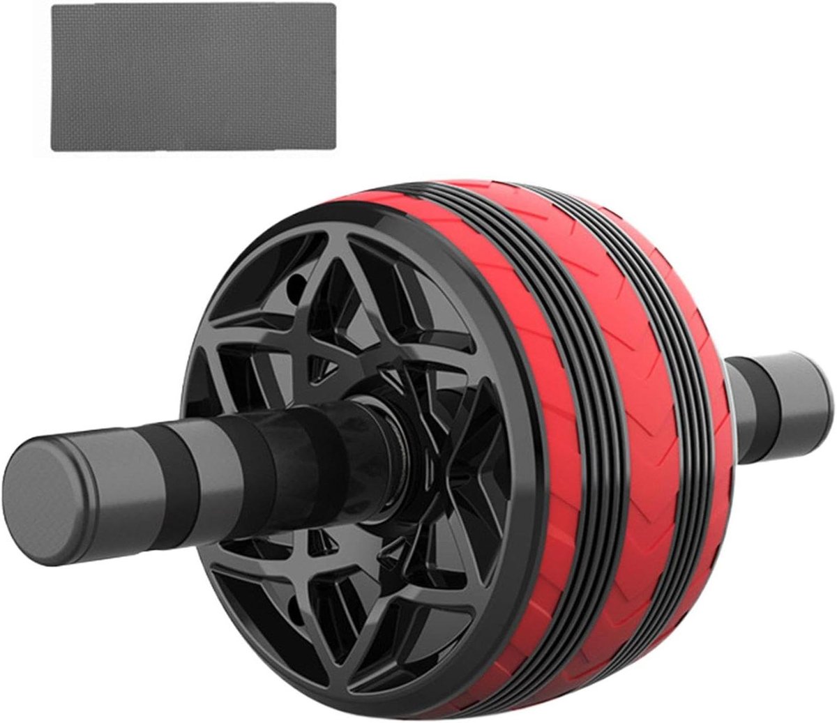 Buikspierwiel - Core trainer - Krachttraining thuis - Automatische rebound - Dubbelwiel ontwerp - Rood
