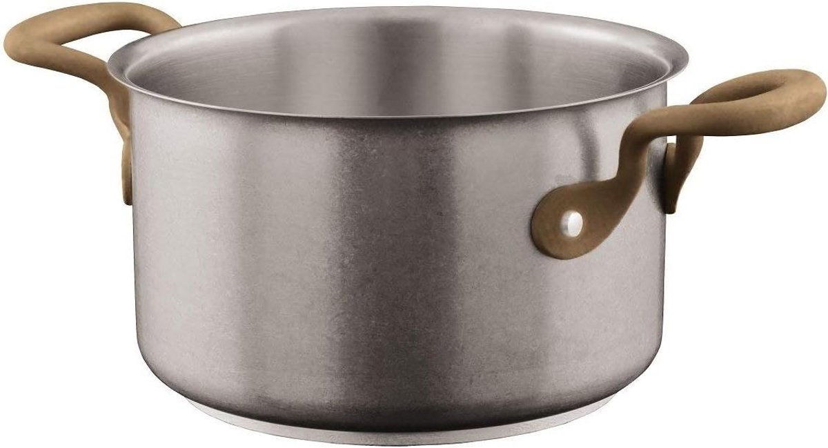 Kookpan Hoog - Sauspan - Gerechten Bereiden - Ovenbestendig - 3.8L - Zilver