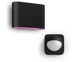 Philips Hue Dymera Wandlamp voor Buiten Up & Down (Zwart) - Wit en Gekleurd Licht - Incl. Hue Bewegingssensor voor Buiten - Hue White and Color Ambiance