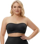 Naadloze Strapless BH met Anti Slip – Maat M - Zwart - Strapless Push Up BH Zonder Beugel - Onzichtbare BH Dames - Seamless Bandeau BH - Draadloze Comfort BH - Strapless BH voor Jurk & Top - BH met Uitneembare Pads - Shapetape