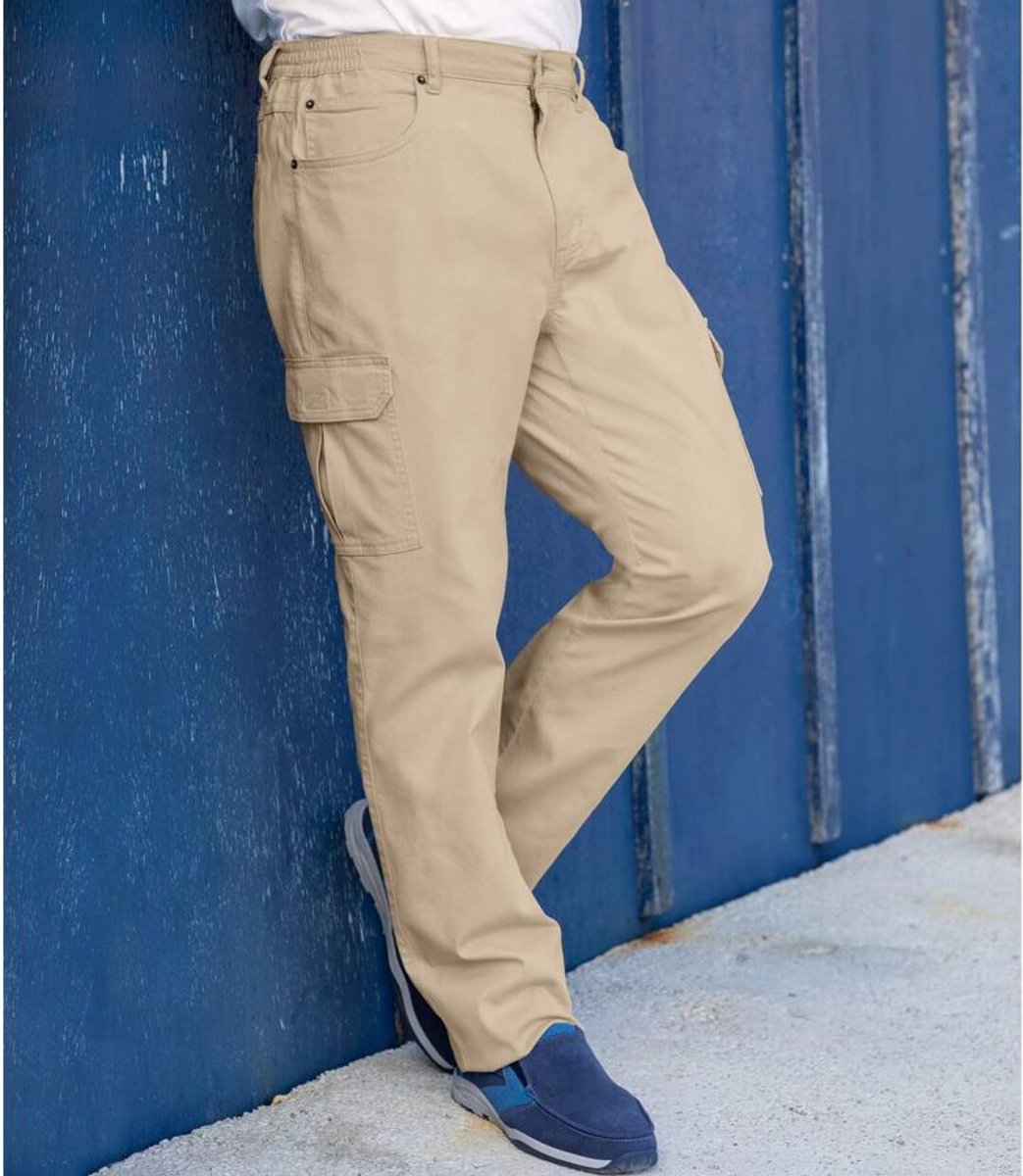 ATLAS FOR MEN - Comfortabele cargobroek van stretch twill - Heren - Verkrijgbaar in grote maten - W48