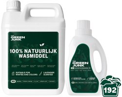 The Green Junk - 100% Natuurlijk Wasmiddel 750ML + 5L - Zonder Synthetisch Parfum - Wasmiddel Sensitive - Vloeibaar Baby Wasmiddel - 192 Wasbeurten