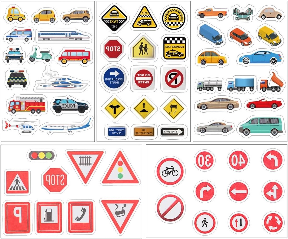 Decoratieve Verkeersbord Stickers voor Muurdecoratie - Set van 1 - Ideaal voor Kinderen en Speelruimtes