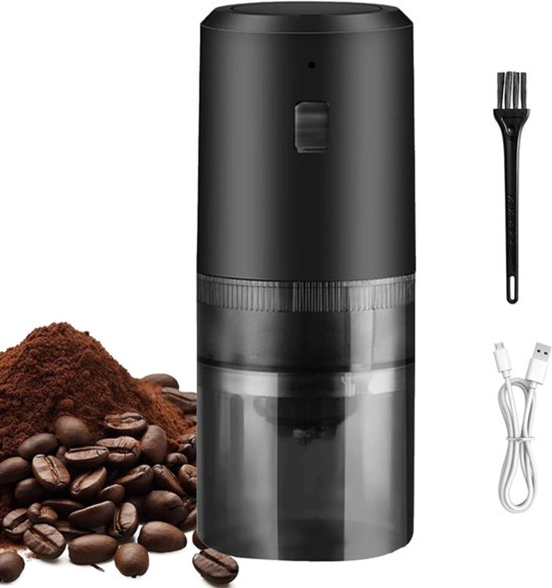 Koffiezetapparaat - Koffiemolen - Draagbare koffiemachine - Koffiezetapparaat met maalfunctie - Lichtgewicht en eenvoudig - Zwart