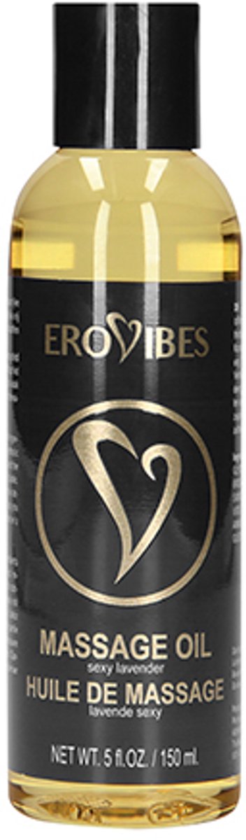Erovibes – Massage Olie Lavendel – Ontspannende Massageolie Met Lavendelgeur – 150 ml – Geproduceerd in Nederland