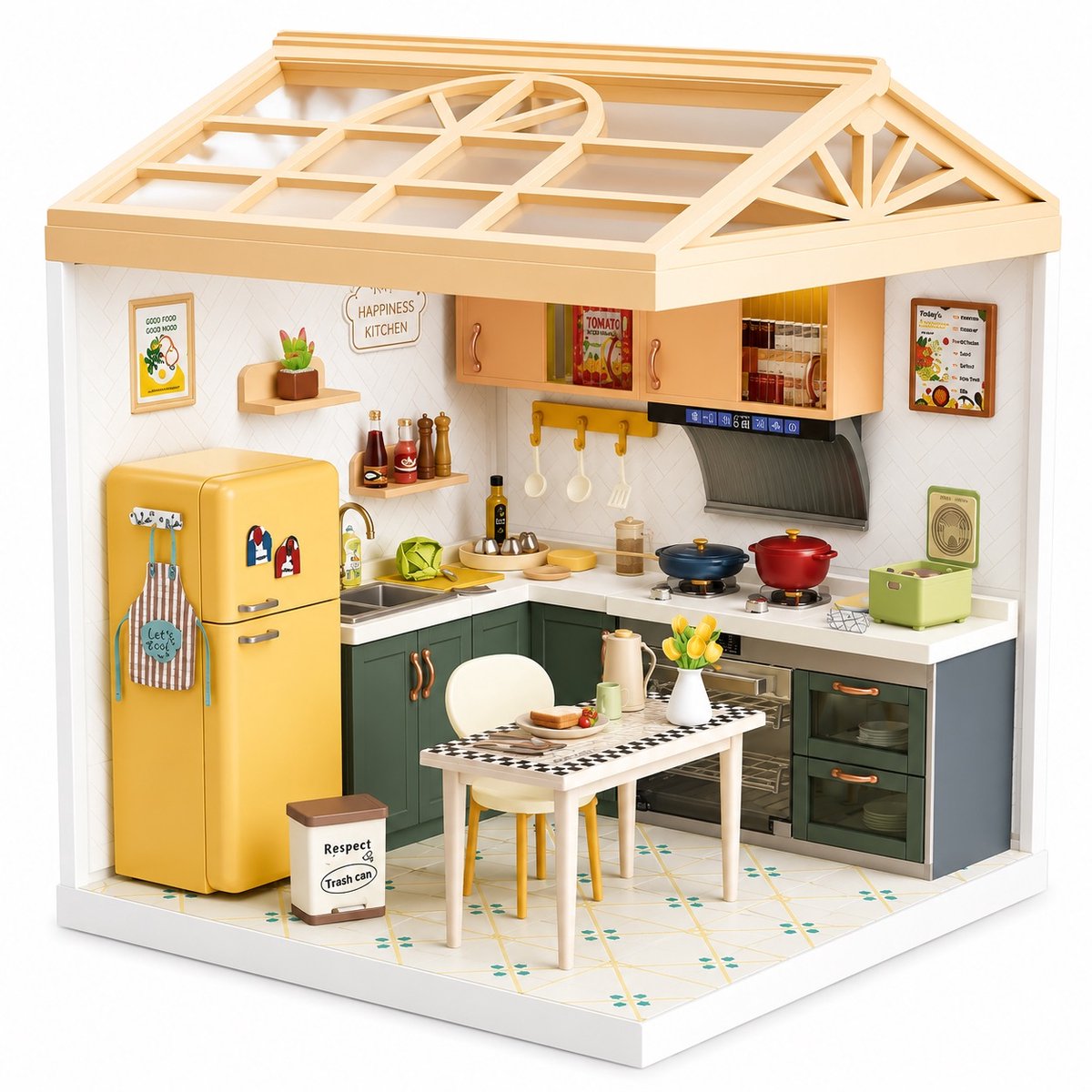 Dreamy miniatuurhuisje Keuken met ledlamp met 126 onderdelen DIY Modelbouw Knutselen