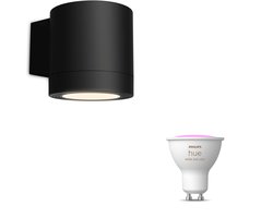 Philips Hue Fylx Wandlamp voor Buiten Down (Zwart) - Buitenlamp - GU10 - Wit en Gekleurd Licht - Hue White and Color Ambiance