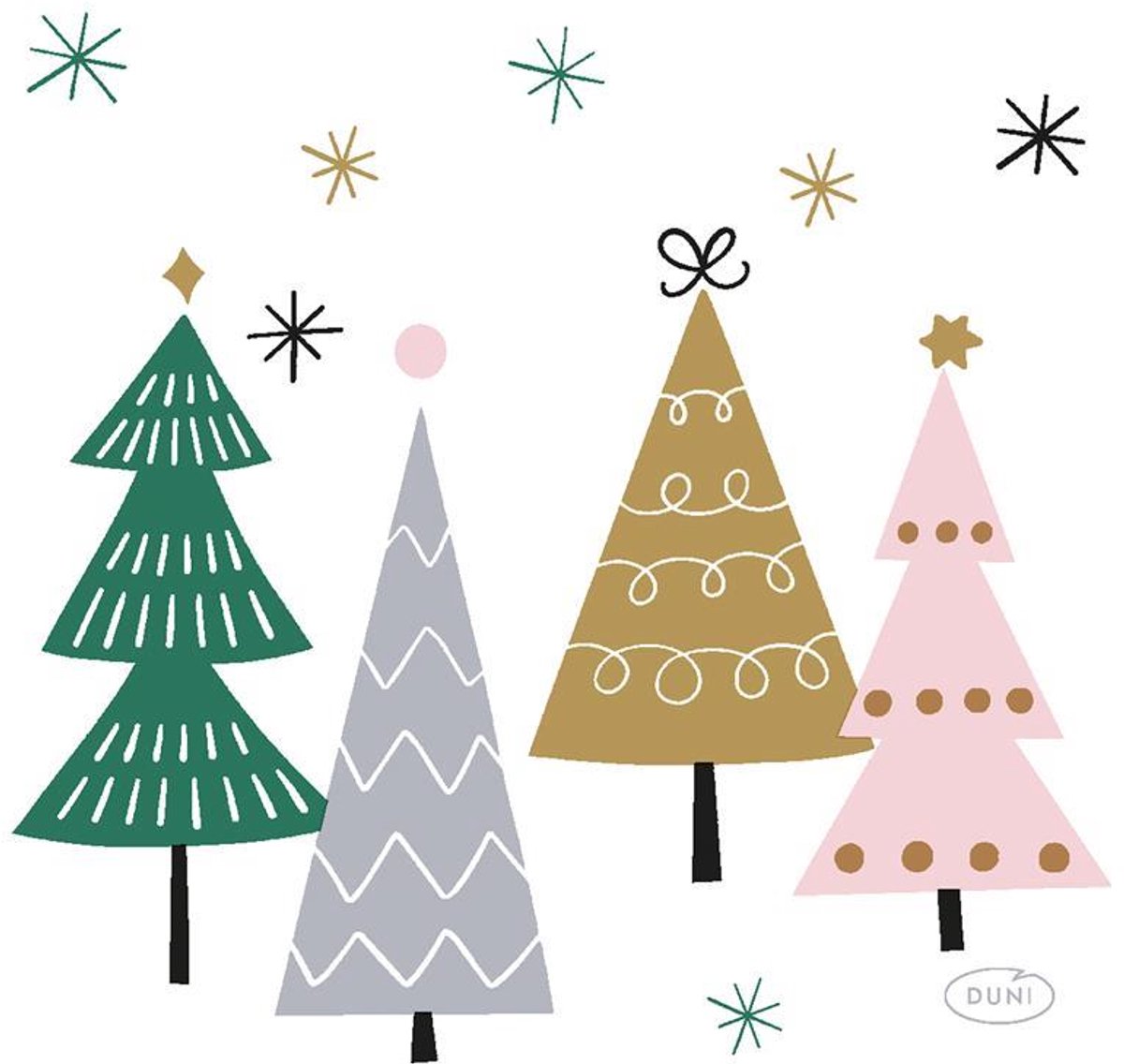 Duni - Servet l24b24 cm noel trees 20st