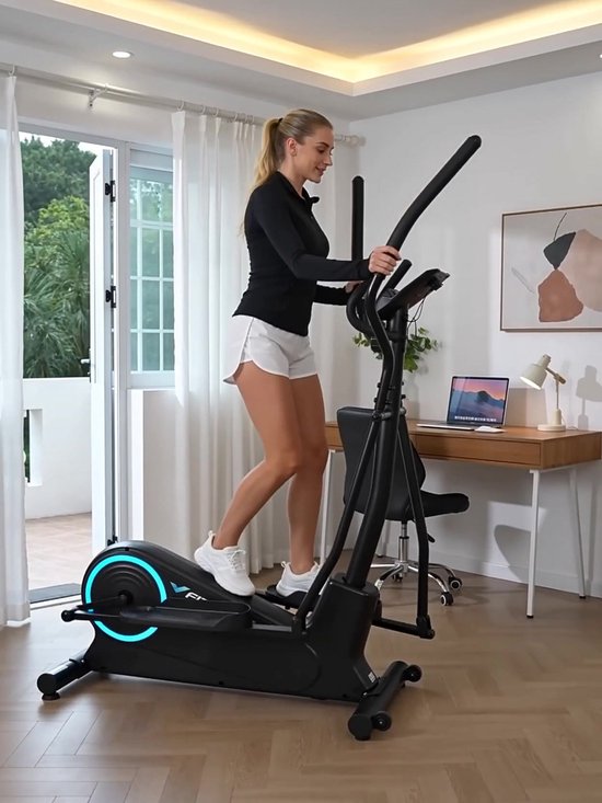 Fithlon Crosstrainer - Geluidsarme Crosstrainer - Met FitShow Applicatie - Fitness Trainer met Bluetooth + Kinomap & Zwift Compatibiliteit - 6KG Vliegwiel - Nauwkeurige Hartslagmeter