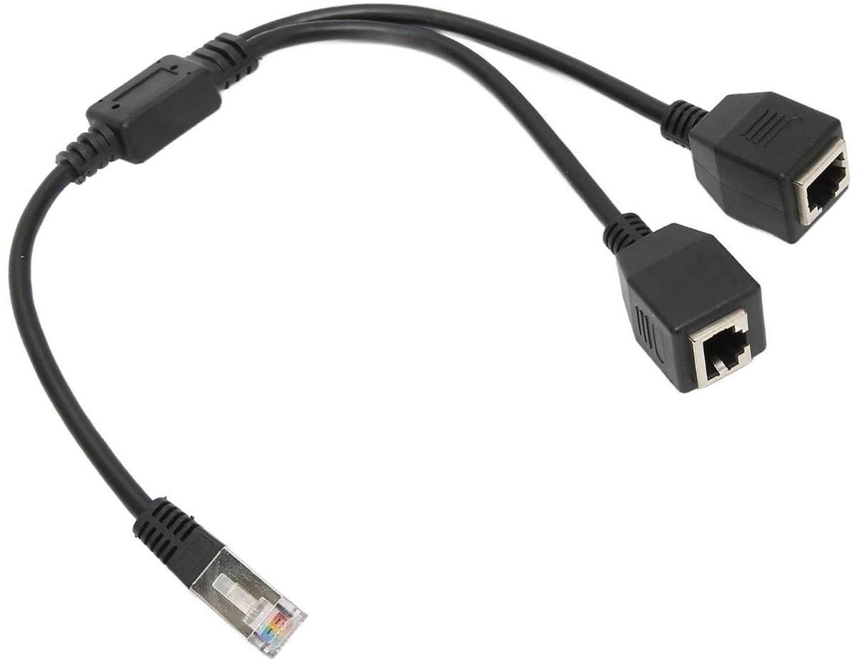Ethernet Splitter Kabel - RJ45 Adapter - Netwerk Uitbreiden - 1 naar 2 Poorten