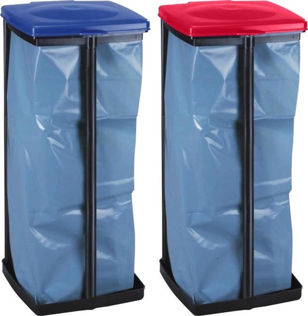 Vuilniszakhouder Met Deksel - Afvalbak - Prullenbak - Inklapbaar - 120 liter - 87 x 28 cm - 2 stuks