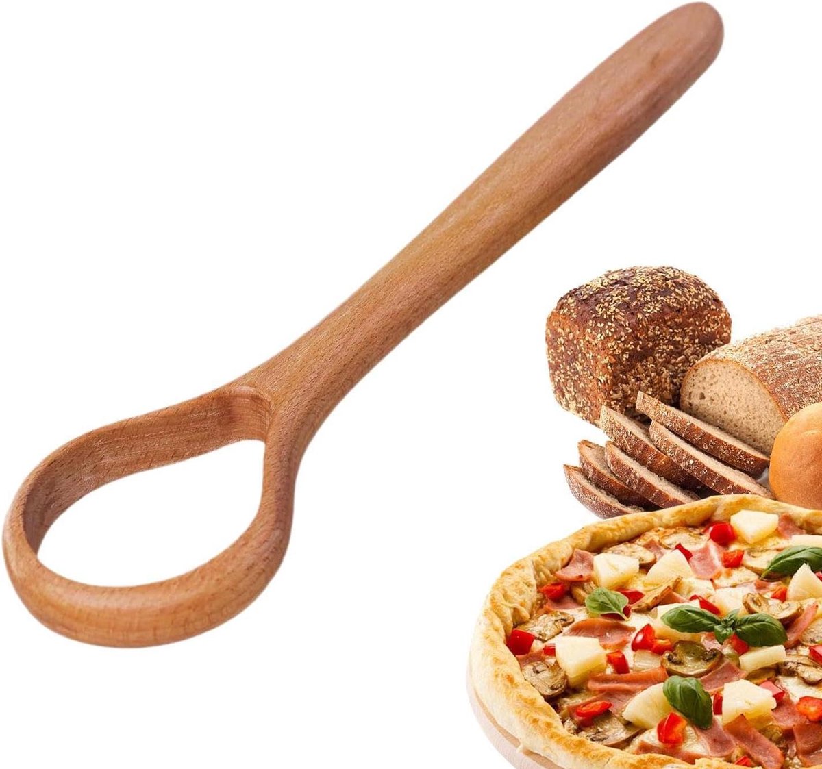 Houten Deegklopper - Deegmixer Garde - Beslag Mengen - Ergonomisch Handvat - N.v.t. - Houtkleur