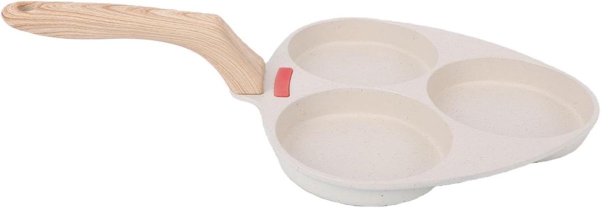 Omeletpan met 3 Gaten - Koekenpan Pannenkoekenpan - Ontbijt Koken - Anti-aanbaklaag - 35x20cm - Zwart