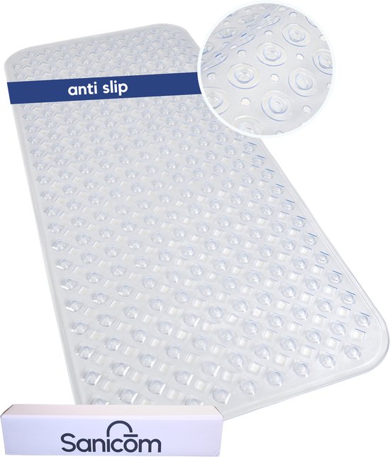 Badmat Antislip Transparant - Douchemat - Antislipmat Bad - Antislipmat Douche - Schimmelbestendig - Met Zuignappen - Wasbaar