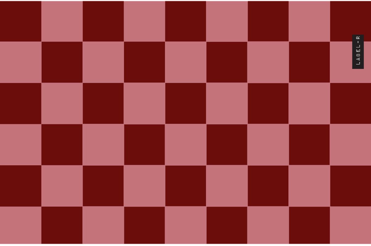 Inductiebeschermer geblokt 60x52cm donkerrood roze
