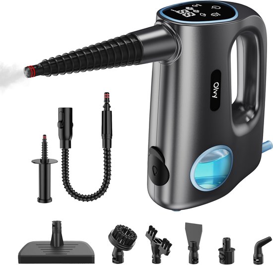 Foto: Olvy 12 in 1 handstoomreiniger touchscreen stoomreiniger handstomer steam cleaner vlekkenreiniger tapijtreiniger voor badkamer keuken bank meubels