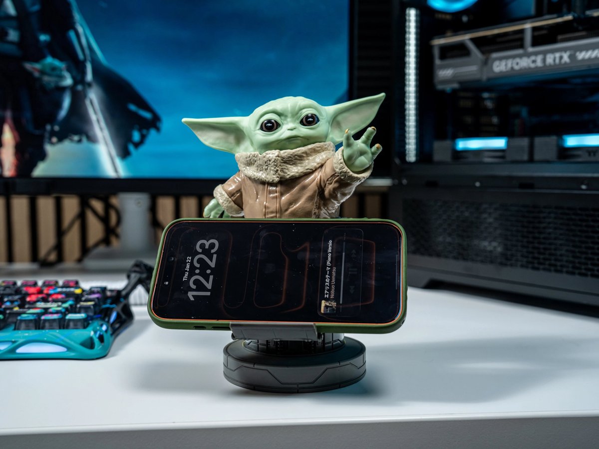 Star Wars - Grogu Mandalorian apprentice - figurine standaard voor telefoon | controller | oplaadcase (Cable Guys R.E.S.T.) — afbeelding 4