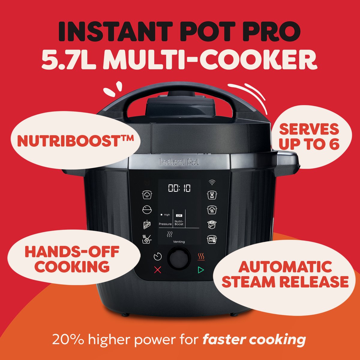 Instant Pot Pro Multicooker 5,7L 1200W - afbeelding 2