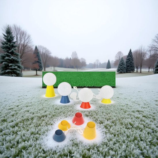 Golftees - Golfpegs - Sneeuwpegs - Golfaccessoires - Peghouders - Rubberen materiaal - 4 verschillende hoogtes - Geschikt voor koud weer, harde ondergronden, driving ranges thuis, mattraining, enz. - 4 sets — afbeelding 3