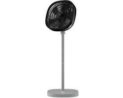 Dynter Staande Ventilator – Statiefventilator - Roterende ventilator – In hoogte verstelbaar & opvouwbaar (80 tot 125 cm) – Draaibare kop - Krachtig en geruisloos - Zilvergrijs – Diameter: Ø46.5 cm (AV25G)