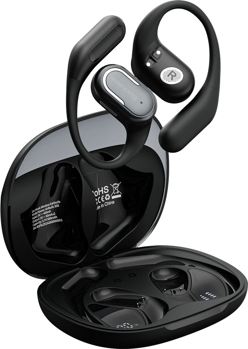 Blackview AirBuds 300 - Wireless Earbuds - Bluetooth 6.0 - 6H Playtime - Waterproof IPX5 - Smart Touch Control - Zwart