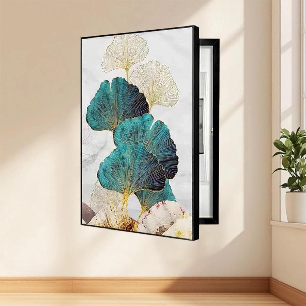 Groepenkast Afdekking - Meterkast Paneel - Interieur Verfraaien - Robuust Scharnier - 46x56 cm - Stijl-u
