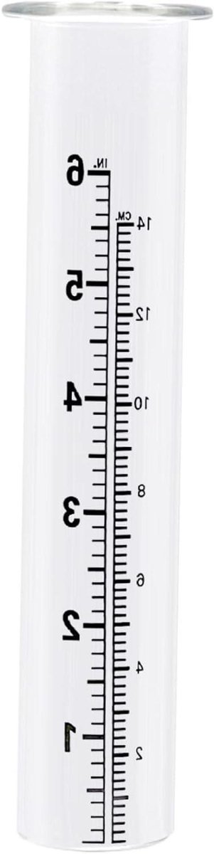Regenmeter Glas - Regenmeter Buis - Tuinieren Weer Meten - Krasbestendig Weerbestendig - 19 cm - Helder