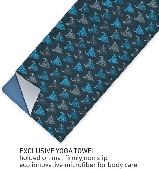 Yoga Handdoek - Mat Deken - Workout Uitoefenen - Antislip Natuurlijk Rubber - 185 x 69 cm - Blauw Grijs — afbeelding 4