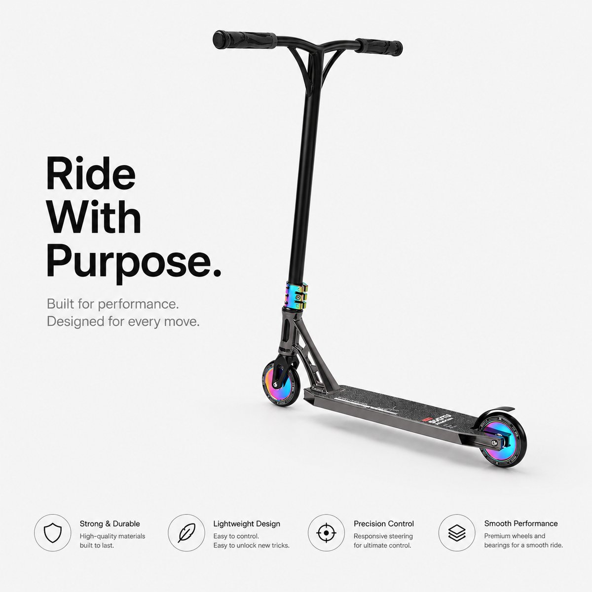 Suotu Stuntstep Professioneel - Step - 110mm - Speelgoed Jongens/Meisjes - Kinderstep - ABEC-9 - 100KG - Aluminium — afbeelding 5
