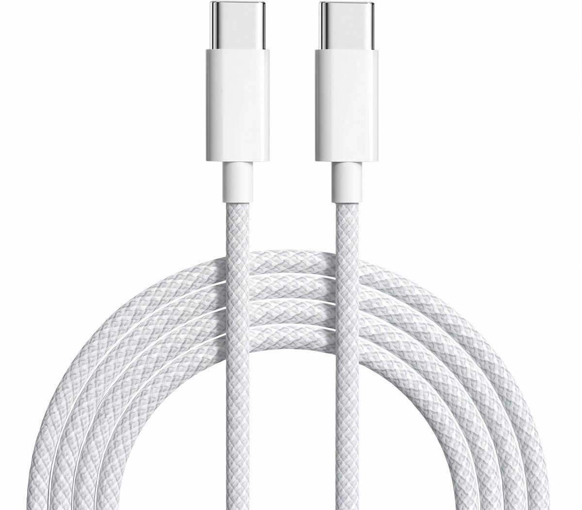 iPhone 15 Oplaad Kabel - Nylon Oplaad Kabel - Extra Stevig - USB C naar USB C Kabel - 1 Meter - Geschikt voor iPhone 15 / iPhone 15 Pro - OXILO