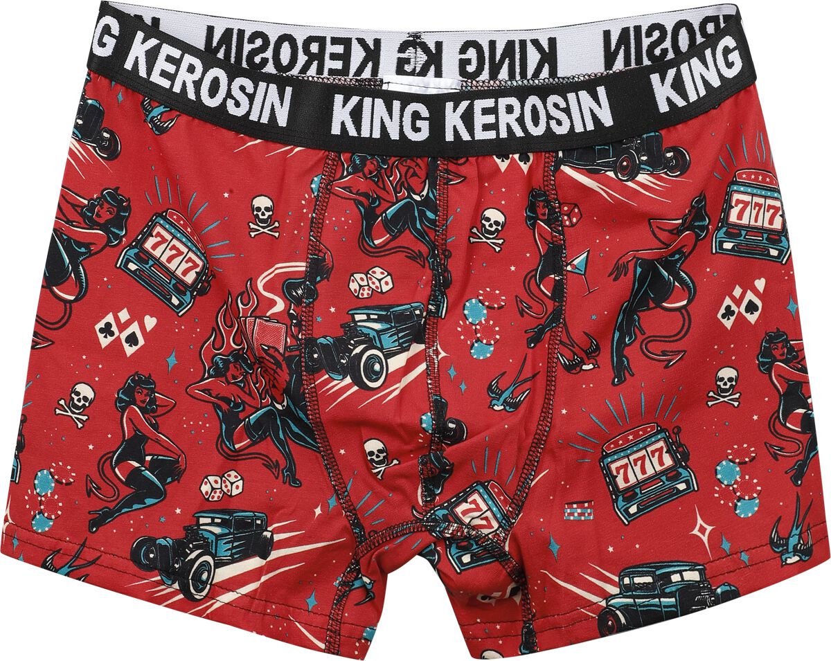 King Kerosin Rockabilly Devil Heren Boxers - rood - XL