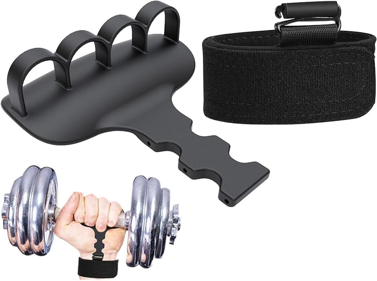 Fitness Handgrepen - Hometrainer Grepen - Kracht Training - Antislip Siliconen - 11 x 9.6 cm - Zwart