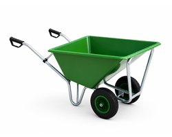 Kruiwagen 160 Liter – 2 Wielen – Poly Bak – Verzinkt Onderstel- luchtbanden