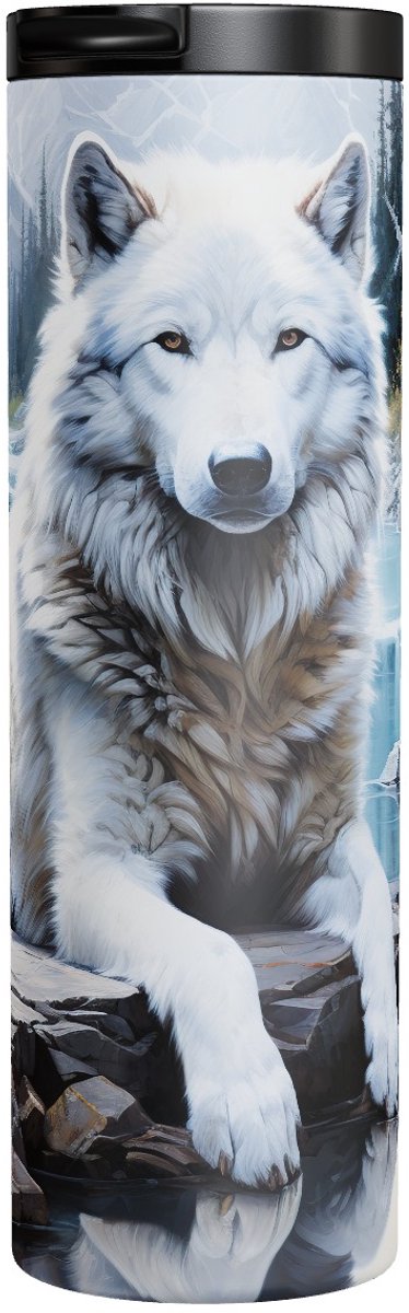 White Wolf At The Water - Thermosbeker 500