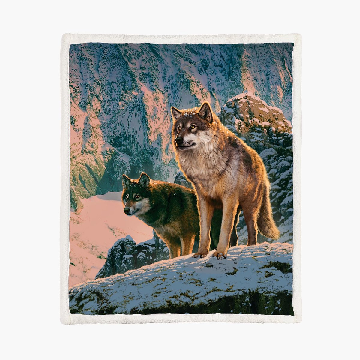 Wolven Fleece Deken 130*150cm Couple Wolves