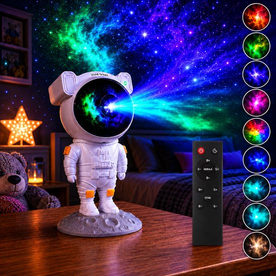 Vivid Green Astronaut sterren projector - Galaxy - Sterrenhemel projector