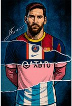 Lionel Messi Poster - 43 x 61 cm - Shirt collection - Bekende Voetballer - Geschikt om in te lijsten - Voetbal posters