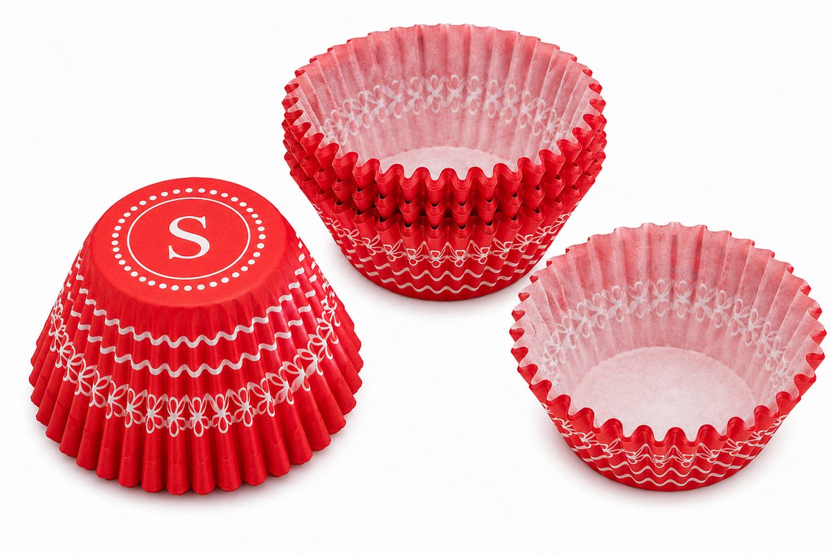 SunBakery SC-423 - Mini Cupcake Vormpjes 60 Stuks – Papieren Muffin Cups Maat S – Bakvormpjes voor Cupcakes & Muffins