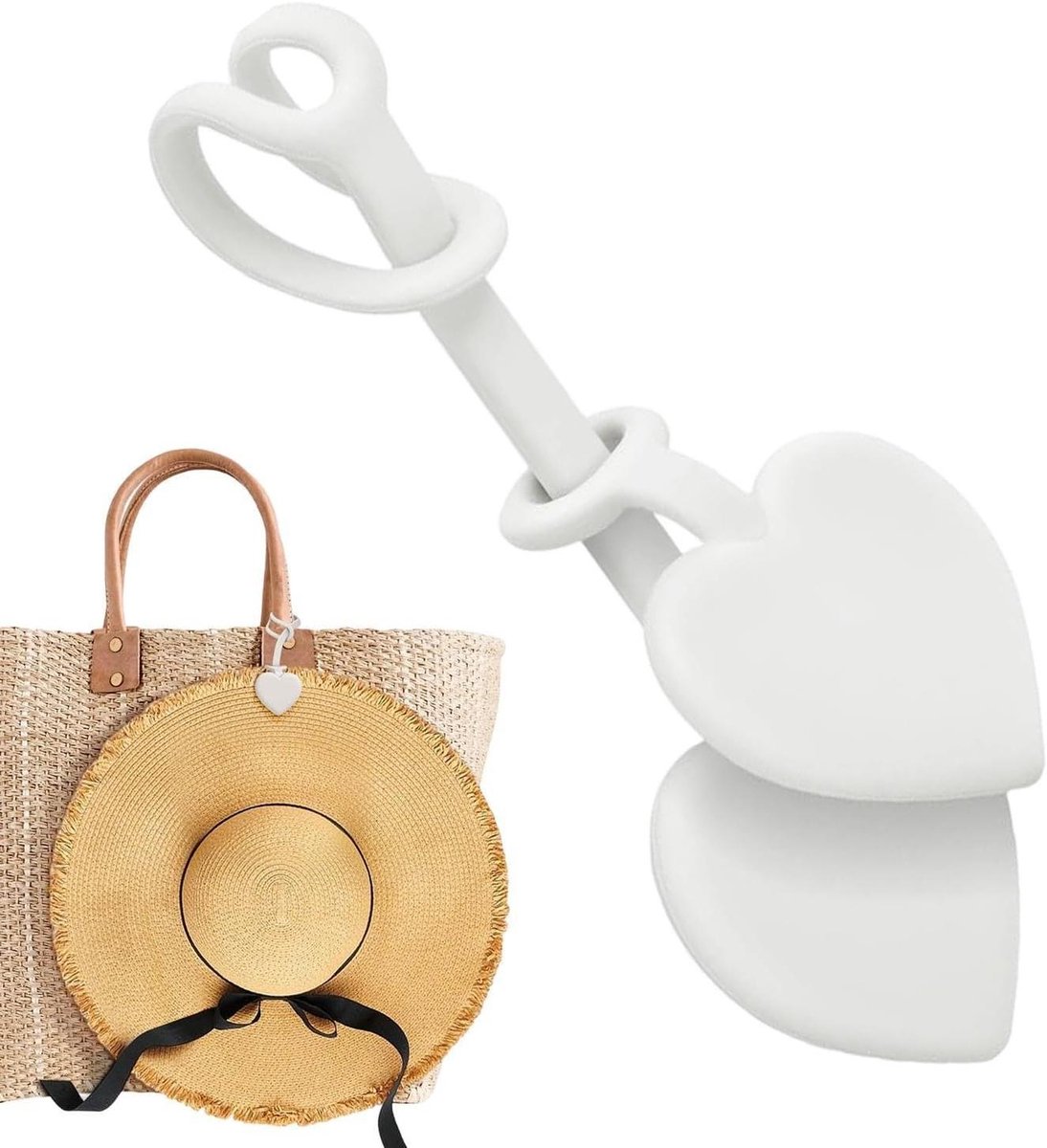 Hoedclip - Bagagehouder - Reizen Organiseren - Magnetisch Hart Design - 14 x 4 cm - Wit
