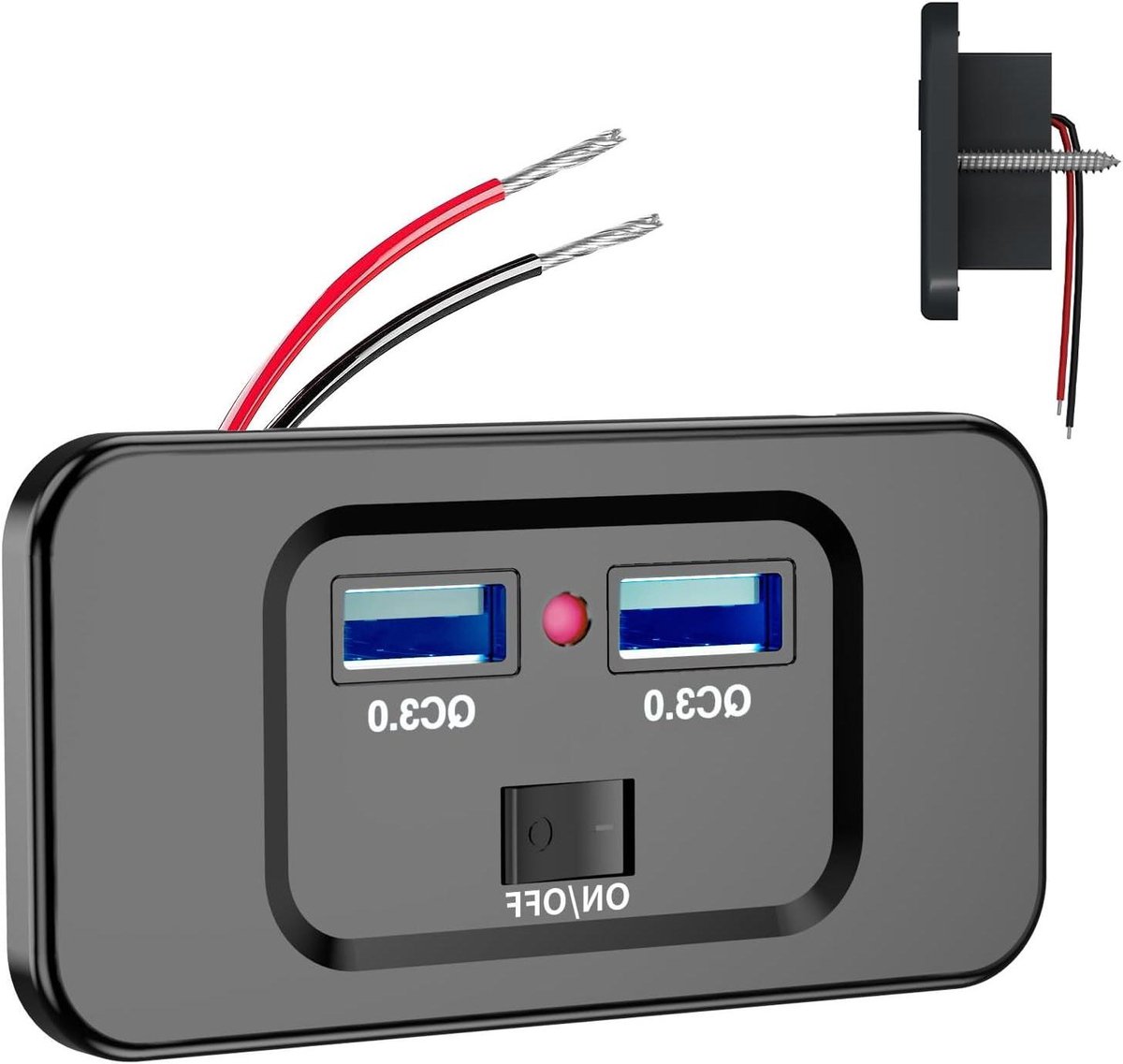 USB Stopcontact - Dubbele Poort - Apparaten Opladen - Snelle Installatie - 72W - Zwart