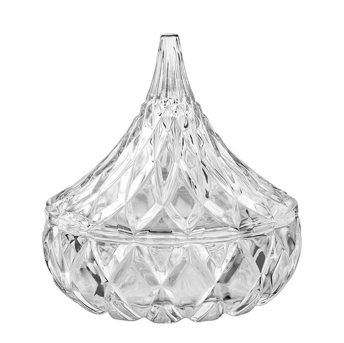 Solidchoice - Dailygoody - Glazen Snoepdoos - Decoratieve Candy Bowl - Voor Thuis en Kantoor - Transparant - Ruimtebesparend - Stijlvol Design - Geschikt voor Snoep.