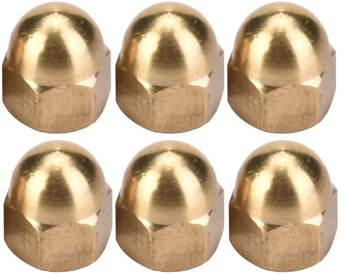 Solidchoice - Dailygoody - Messing Eikelmoer Kit - Dopmoeren Set - Voertuig Bevestigingsmiddelen - M6 (20 stuks) - Eikelmoeren - Geschikt voor Auto's en Driewielers.