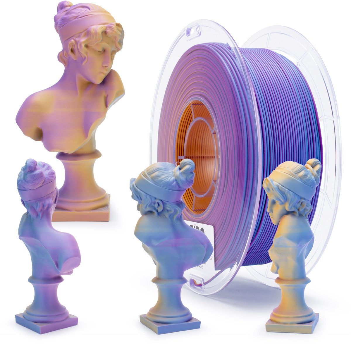 ZIRO Matte PLA Filament 1.75mm – 1KG – Purple Sunset – Magische Avondrood Kleurenoverloop – 3D Printer Filament