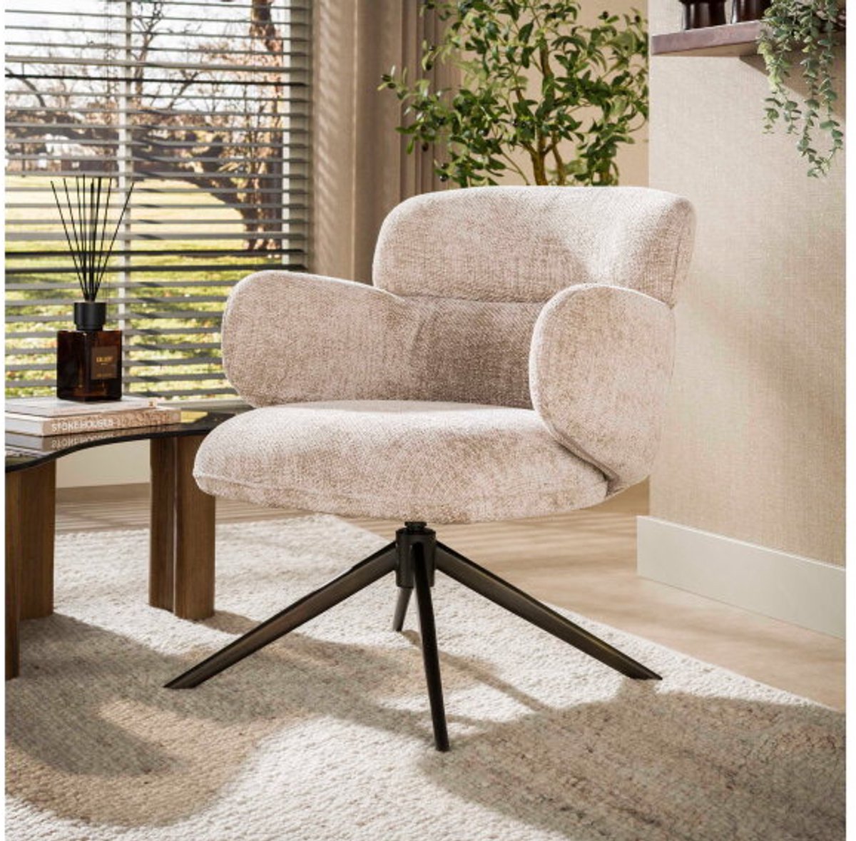 Fauteuil Flex draaibaar - Hoven zand-bruin