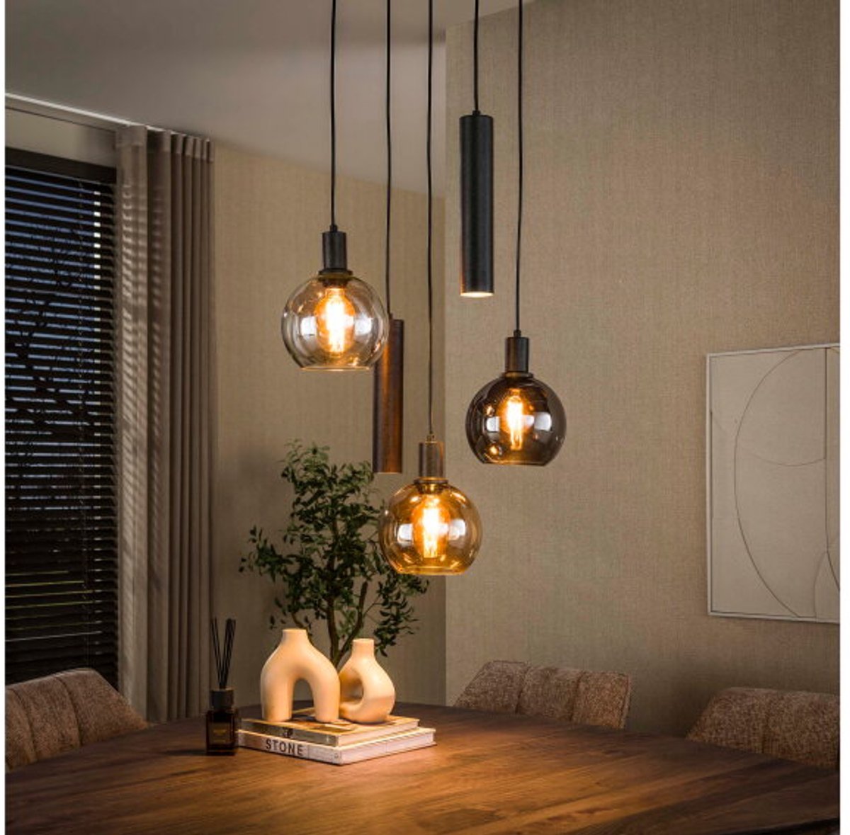 Hanglamp Sfera Tricolore getrapt 5L - Artic zwart