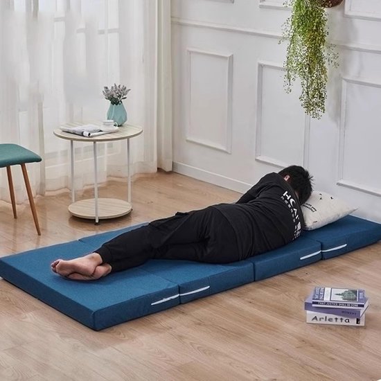 Opvouwbare Matras - Logeermatras Vloermatras - Comfortabel Slapen - Hoge Dichtheid Spons - 200 x 90 cm - Donkergrijs — afbeelding 4