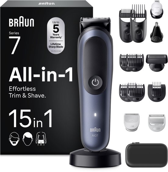 Braun All-in-One Series 7 AIO7580 Style Kit – Baardtrimmer - Tondeuse - Gezichtstrimmer en Lichaamstrimmer in 1
