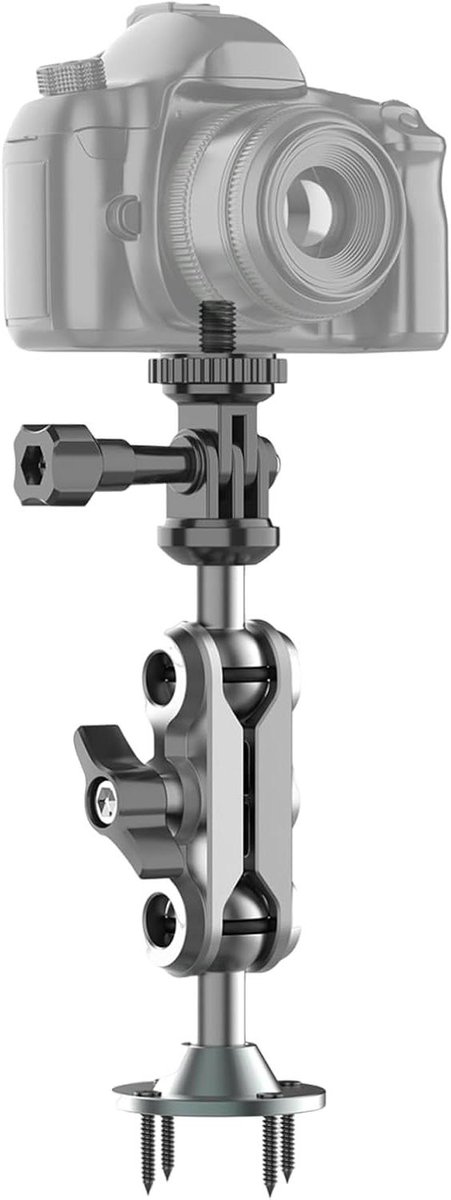 Camera Monitor Houder - Verstelbare Bevestiging - Veiligheid Buiten - 360 Graden Kogelkop - 14.9 x 7 cm - Zwart